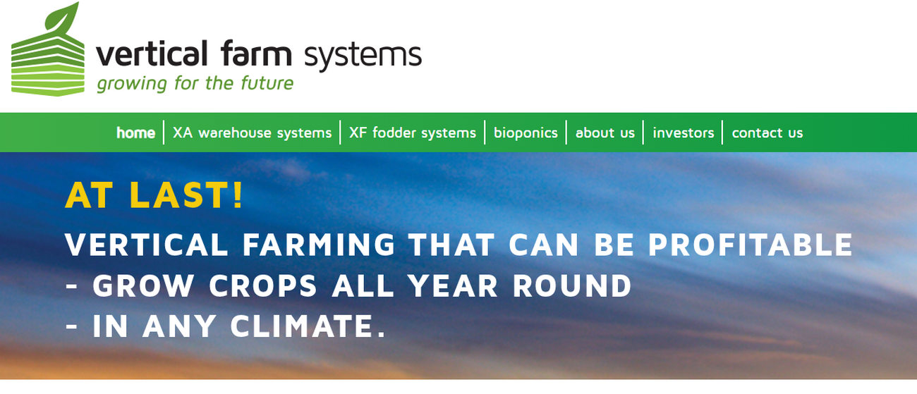 vertical farm systems company main page